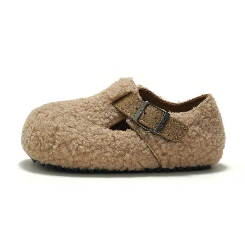 Children’s Apricot Lambswool Birkenstocks
