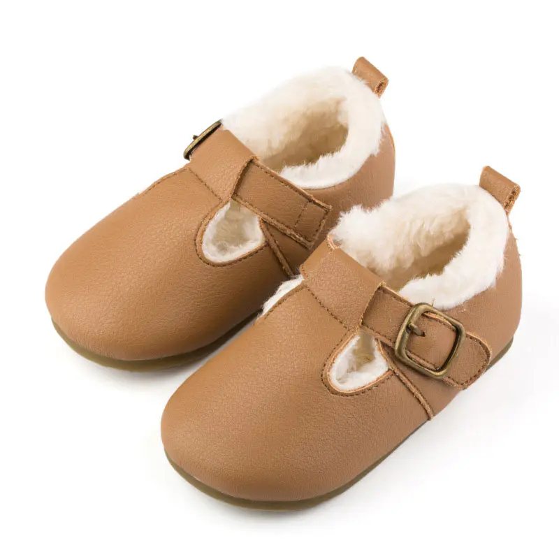 Children’s Brown Cowhide Wool Loafers