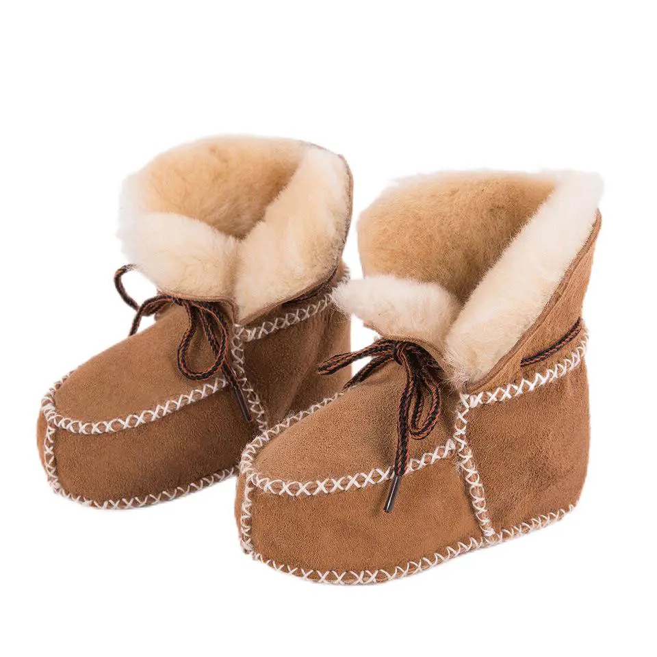 Children’s Chestnut Cow Suede Bow Wool Loafers