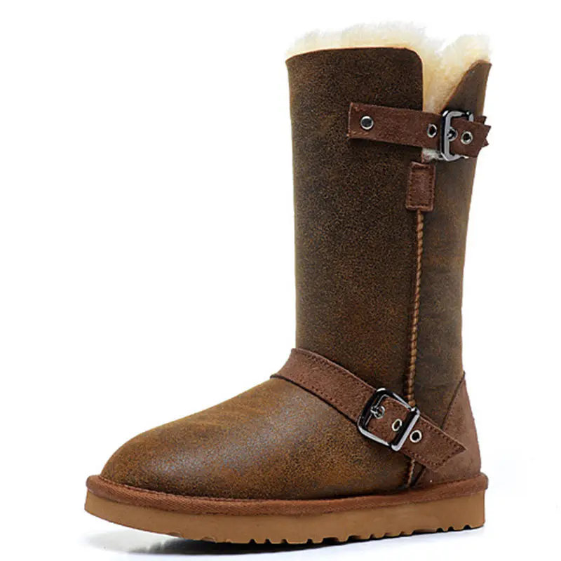 Children’s Yellow Cowhide Wool Boots