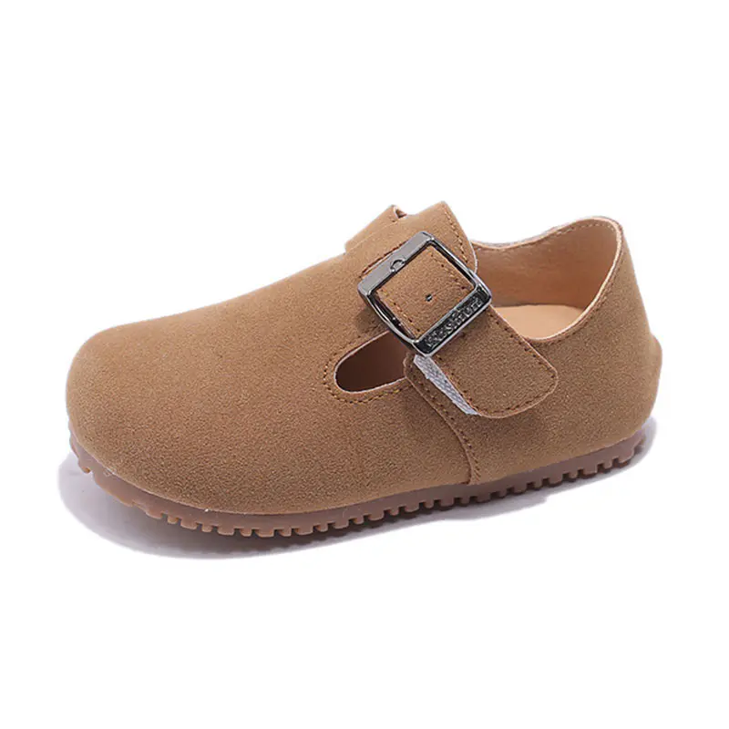 Children’s Chestnut Cow Suede+Velcro Birkenstocks