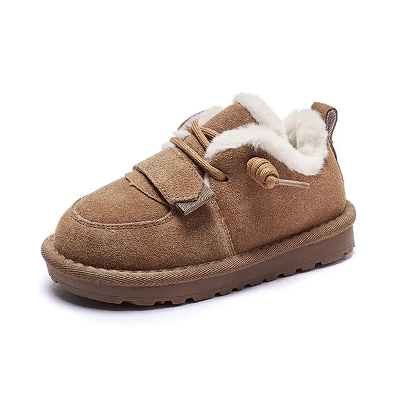 Children’s Chestnut Cow Suede Wool Shoes