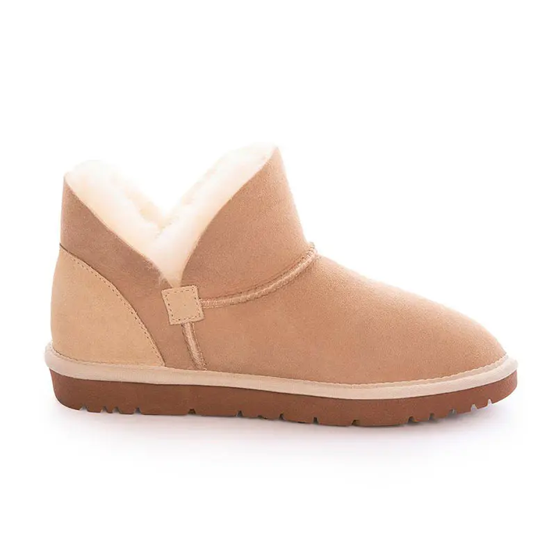 Children’s Chestnut Cow Suede Wool Snow Boots