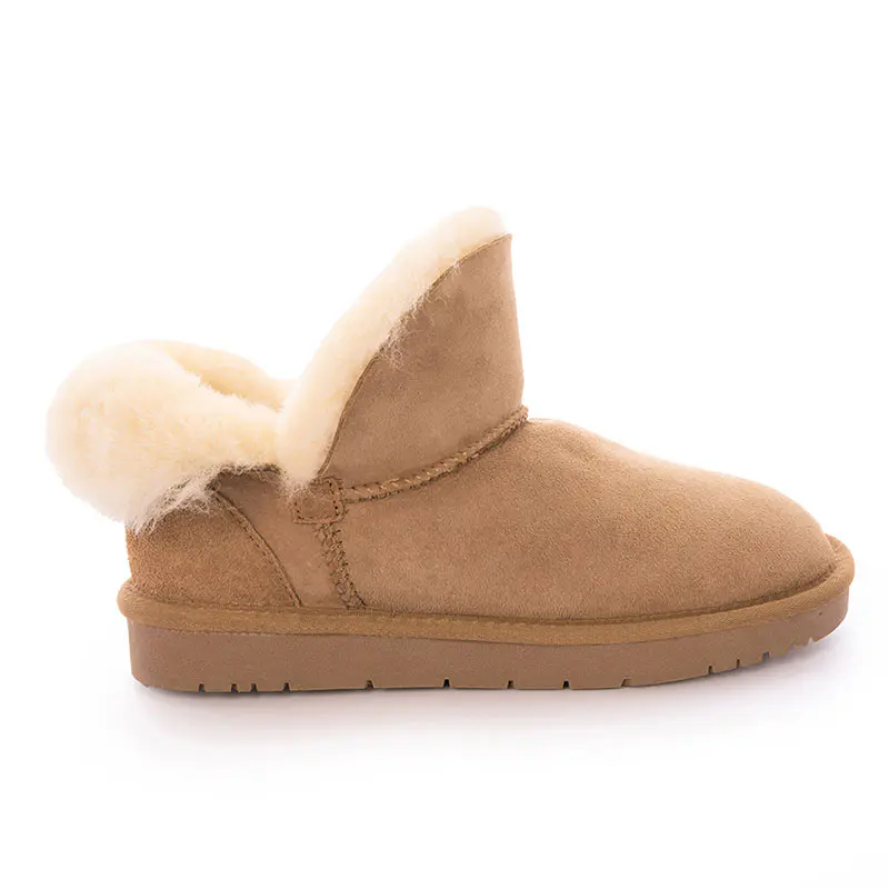 Children’s Chestnut Cow Suede Wool Snow Boots