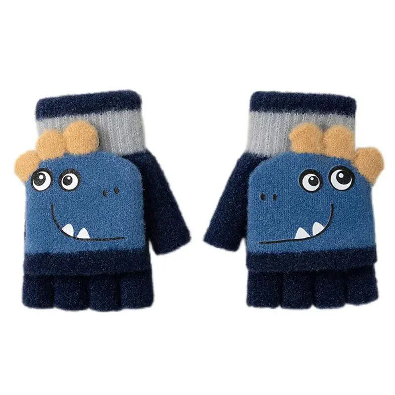 Children’s Dinosaur Half Finger Flap Gloves