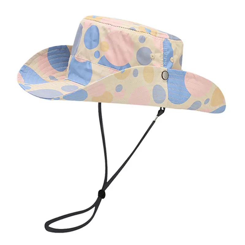 Children’s Pink and Blue Polka Dots Outdoor Quick Dry Fisherman’s Hat