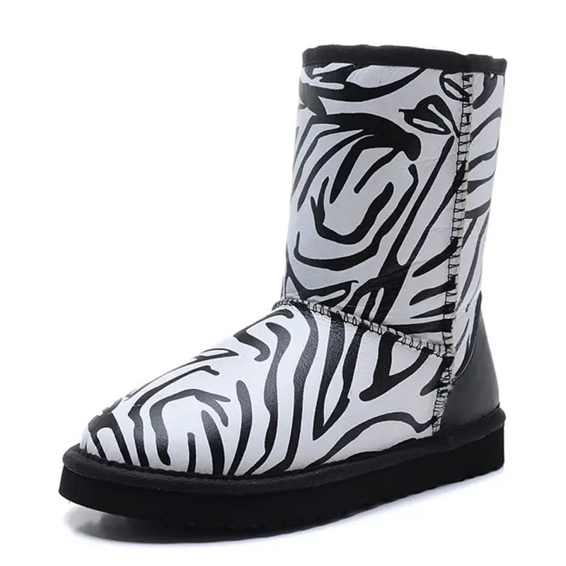 Children’s Zebra Print Cow Suede Wool Boots