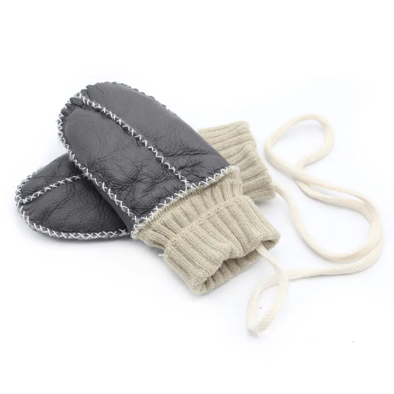 Children’s Grey Merino Sheepskin Mittens