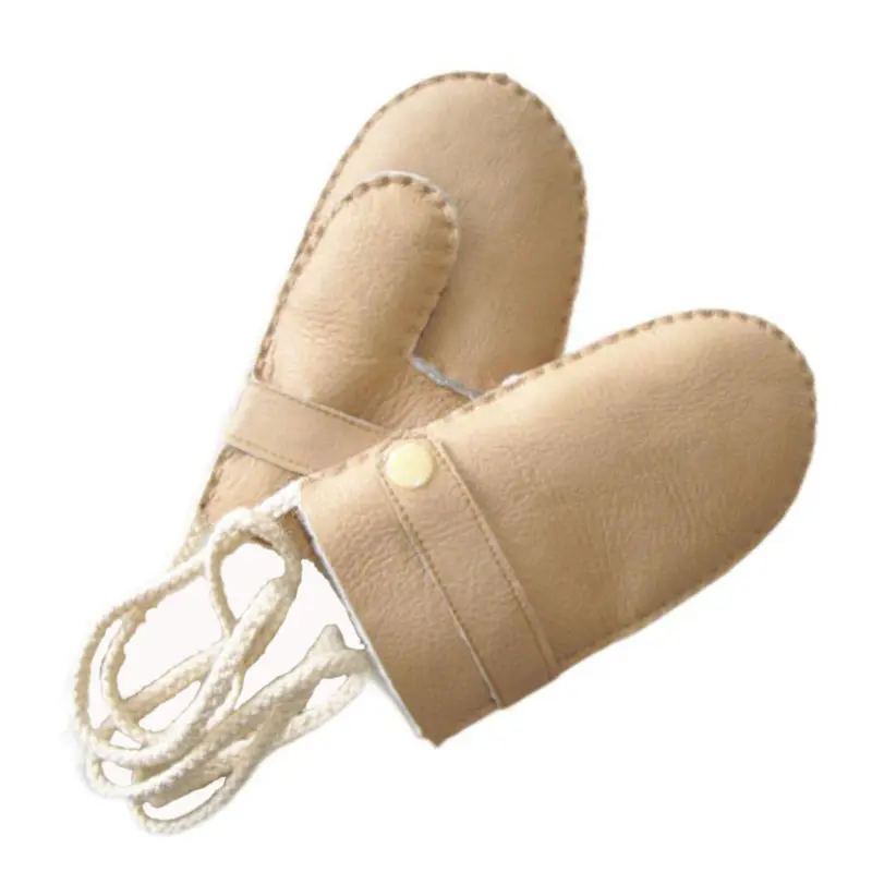 Children’s Apricot Merino Sheepskin Mittens