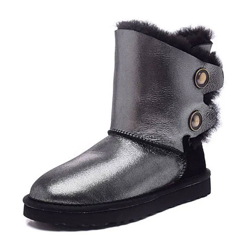 Children’s Silver Cowhide Black Cow Suede Patchwork Wool Boots