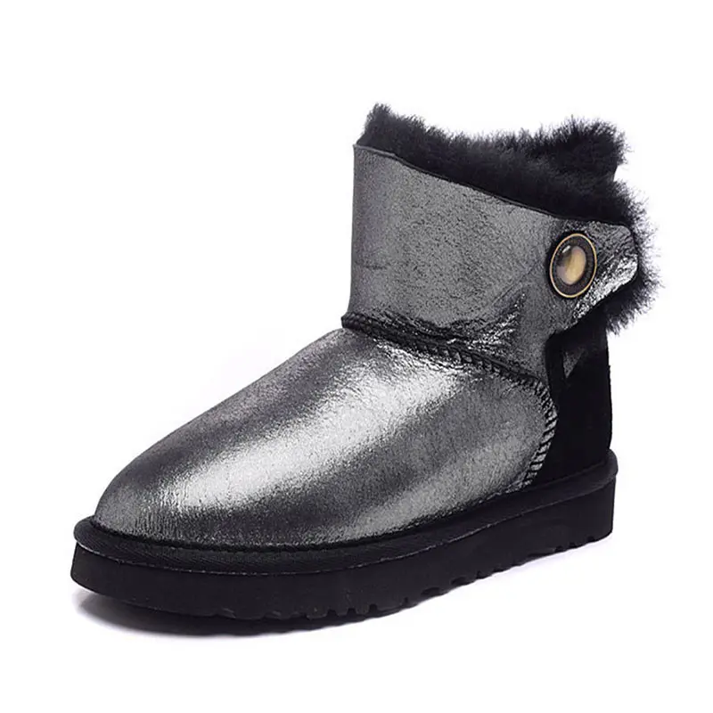 Children’s Silver Cowhide Black Cow Suede Patchwork Wool Boots