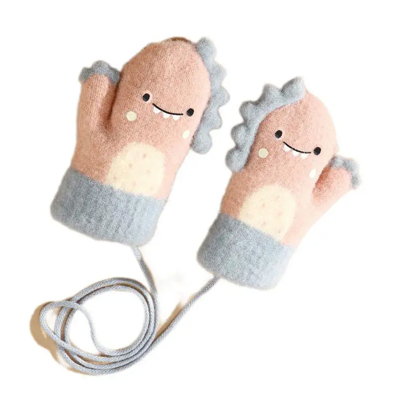 Children’s Pink Dinosaur Warm Mitten