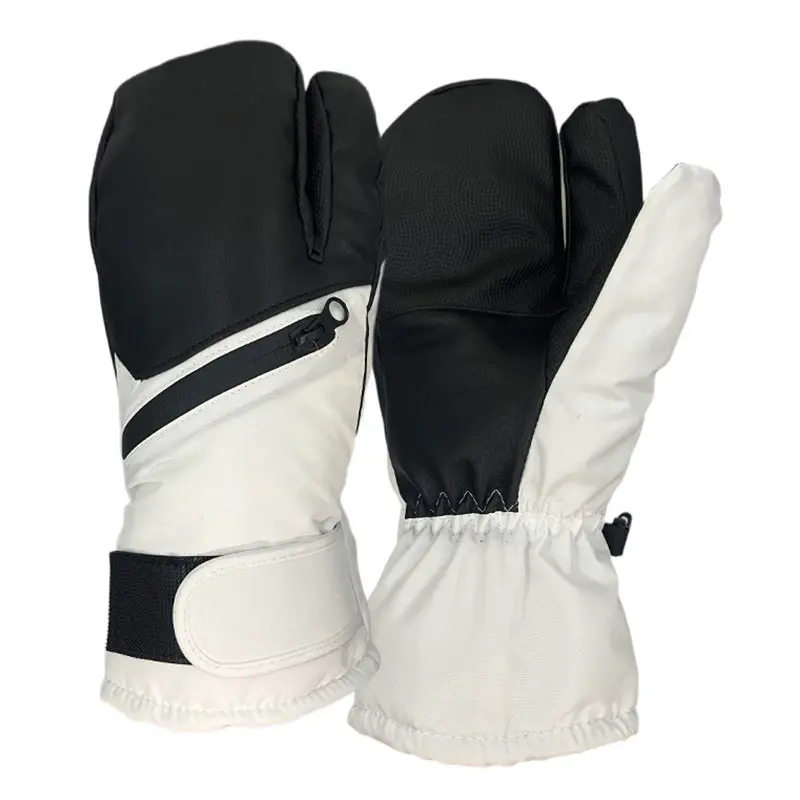 Men’s White Non-slip Warm Touch Screen Ski Gloves