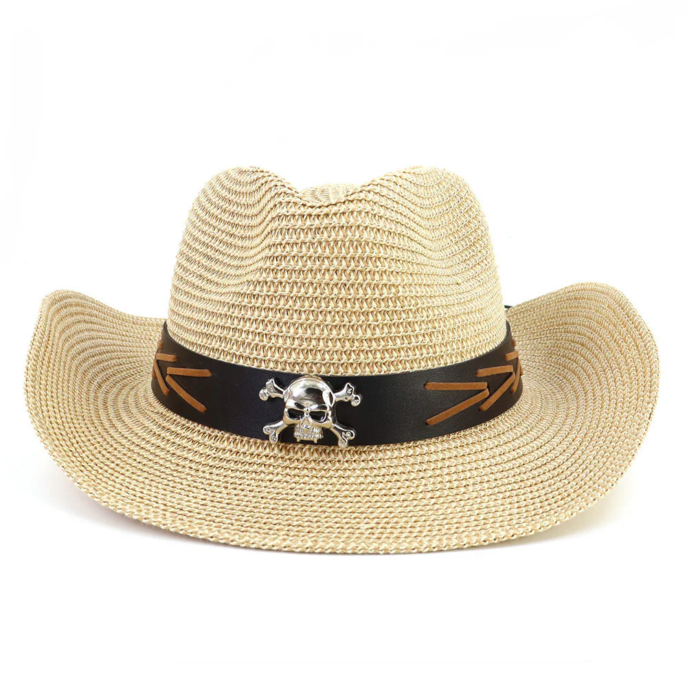Men’s Beige Beach Cowboy Straw Hat