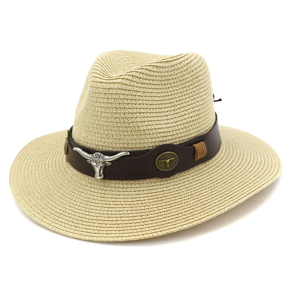 Men’s Beige Beach Straw Hat