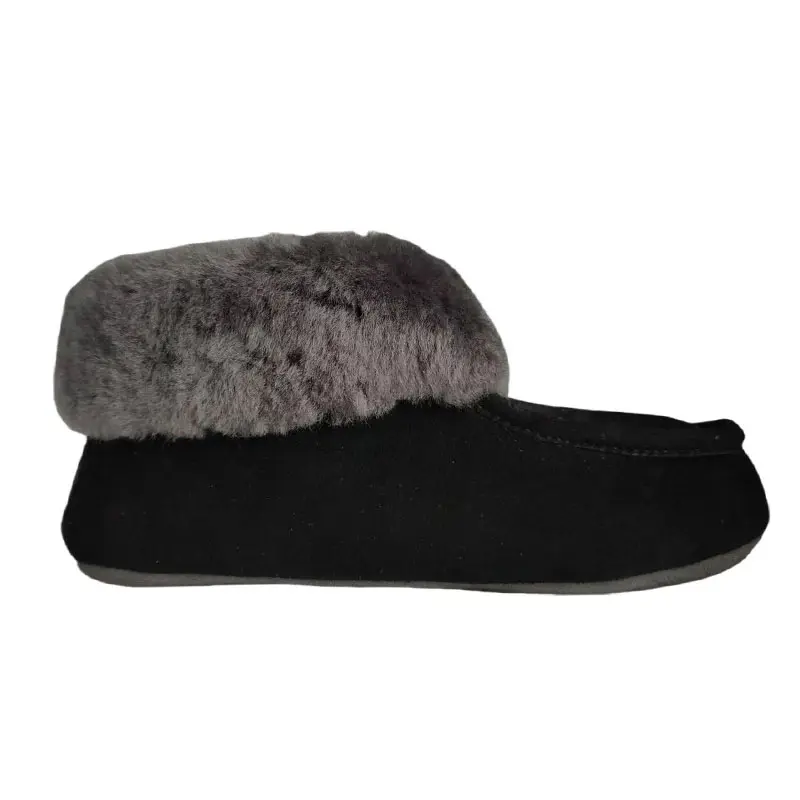 Men’s Black Cow Suede Wool Soft Sole Shoes