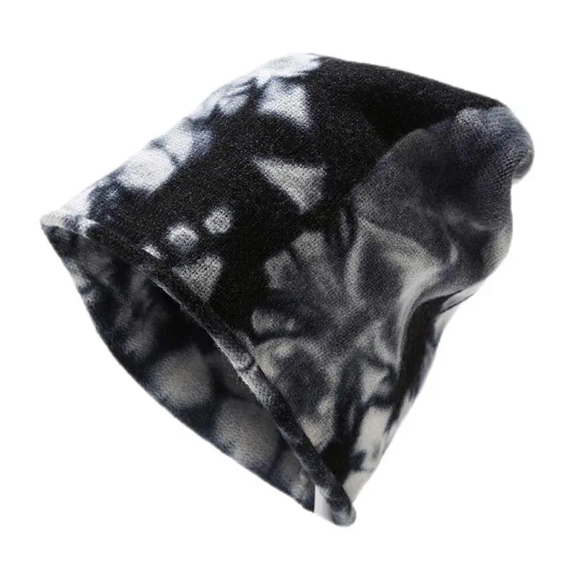 Men’s Black Tie-Dye Cashmere Beanies