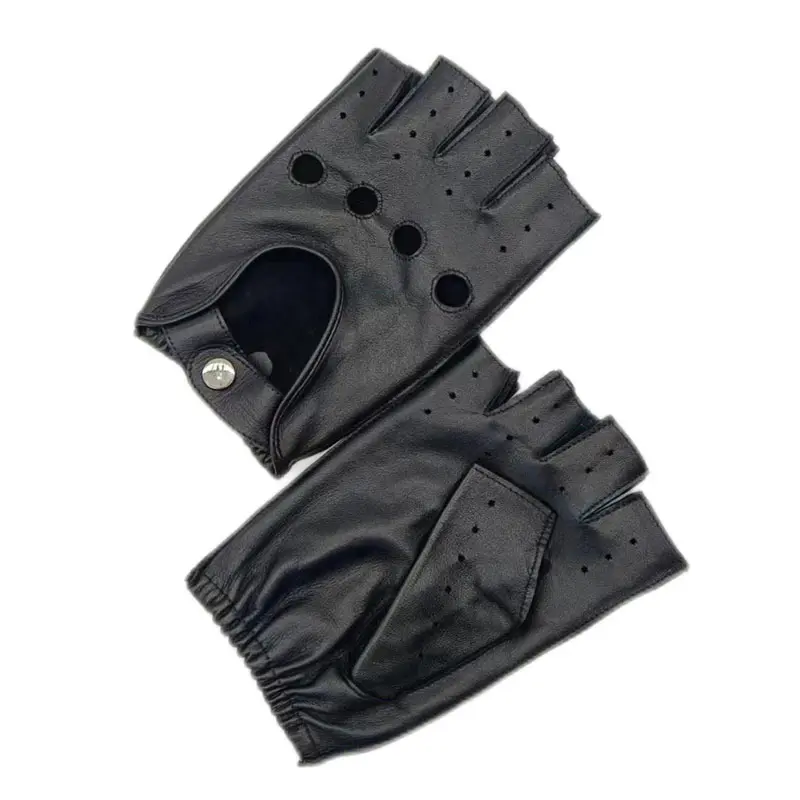Men’s Black Unlined Driving Leather Gloves