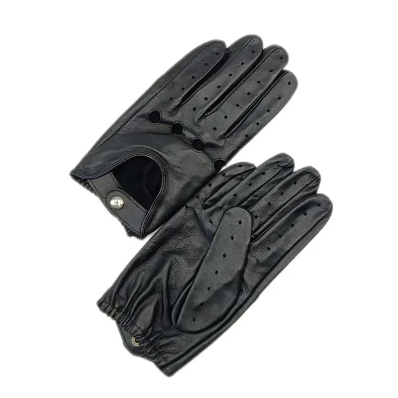 Men’s Black Unlined Driving Leather Gloves
