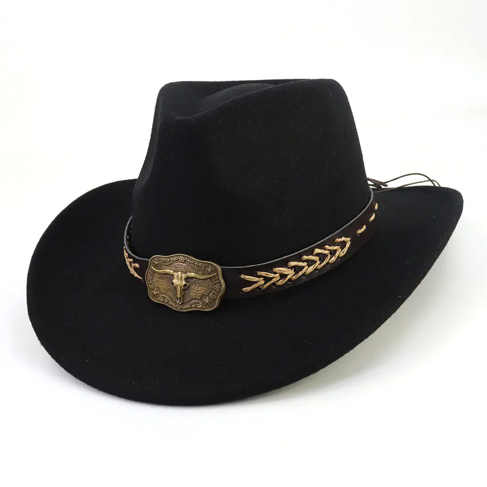 Men’s Black Woollen Cowboy Hat