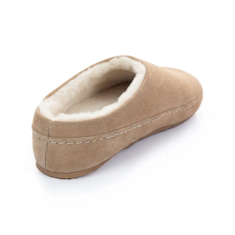 Children’s Chestnut Cow Suede Plush Slippers