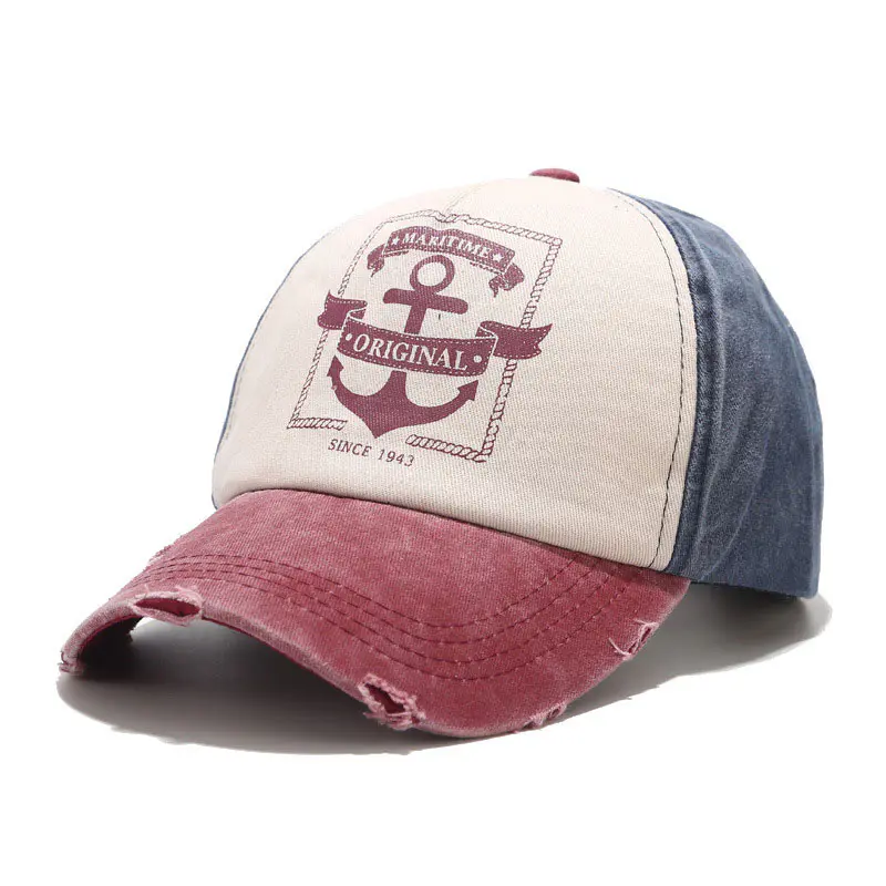 Men’s Boat Anchor Vintage Washed Cotton Baseball Cap