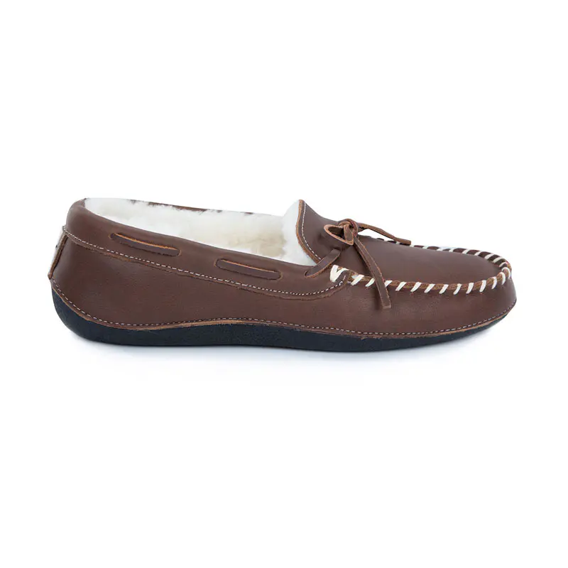 Men’s Brown Cowhide Wool Loafers