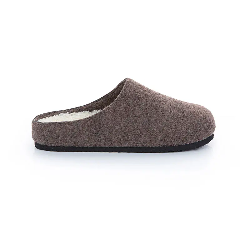 Children’s Coffee Colored Wool Felt Slippers