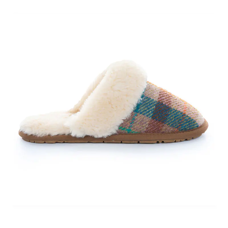 Men’s Check Knit Wool Slippers