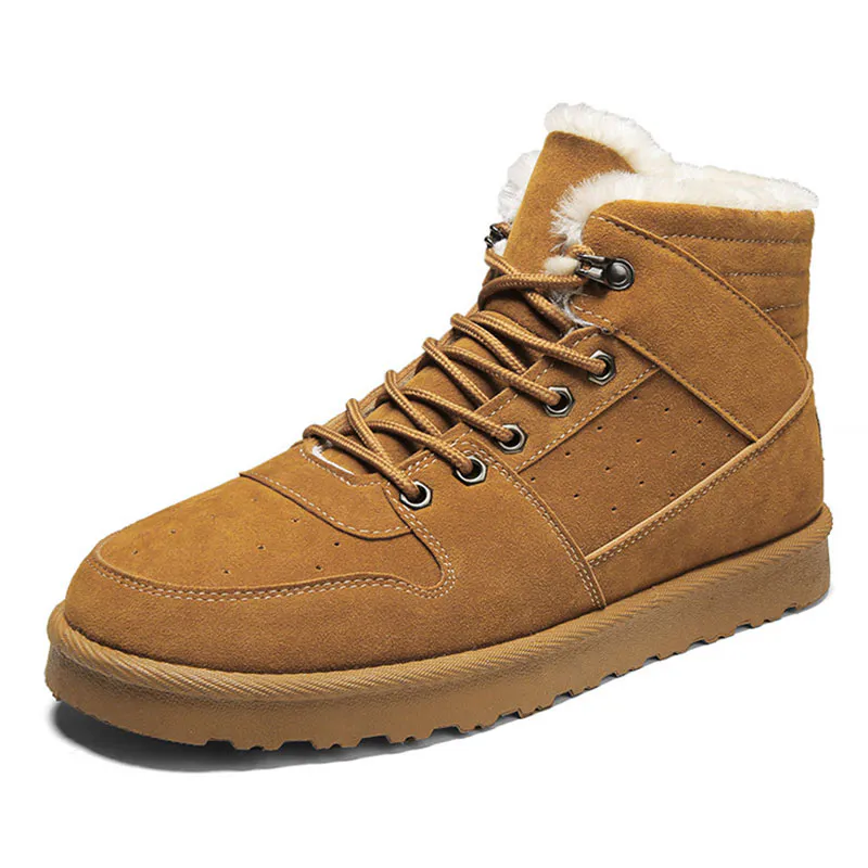 Men’s Chestnut Cowhide Lace Up Wool Martin Boots