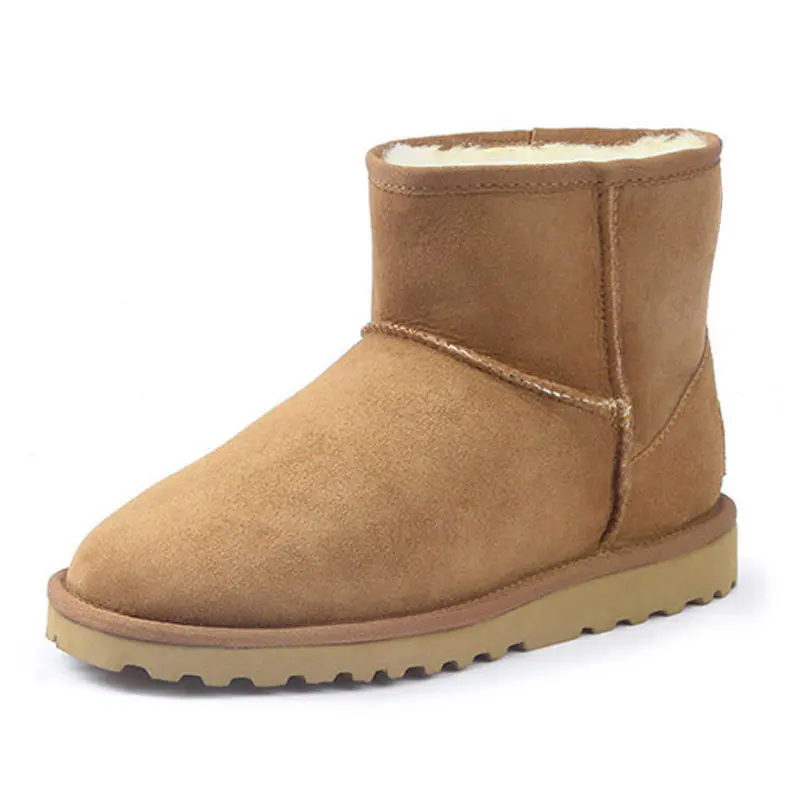 Men’s Chestnut Cowhide Wool Snow Boots