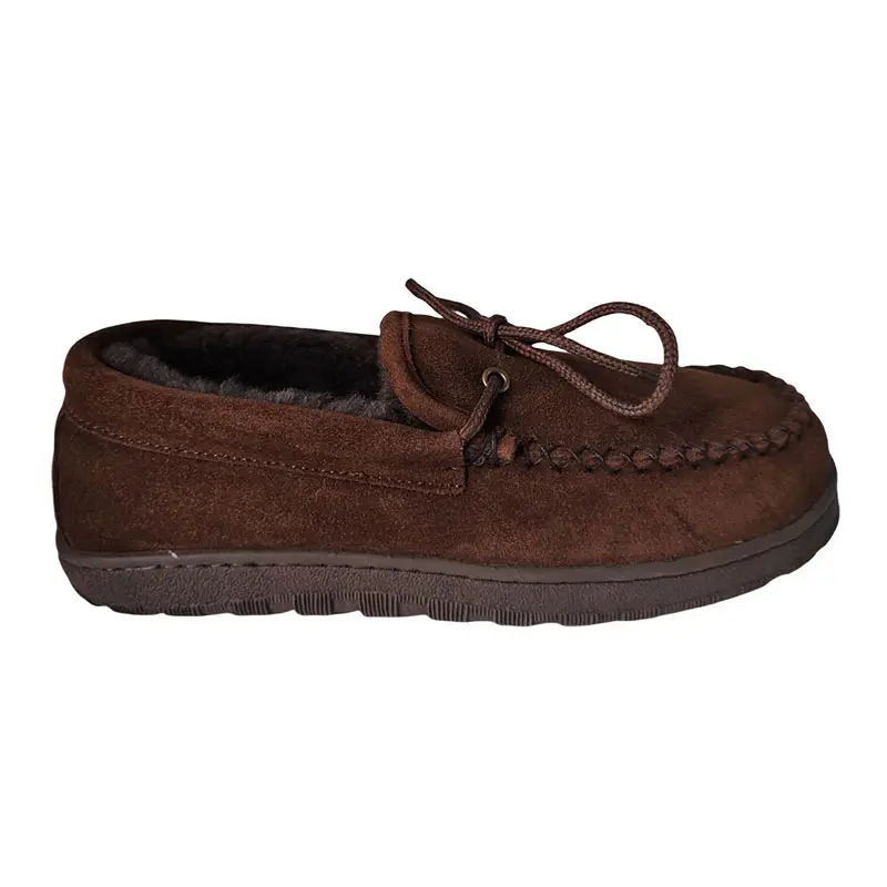 Men’s Chocolate Cow Suede Wool Loafers