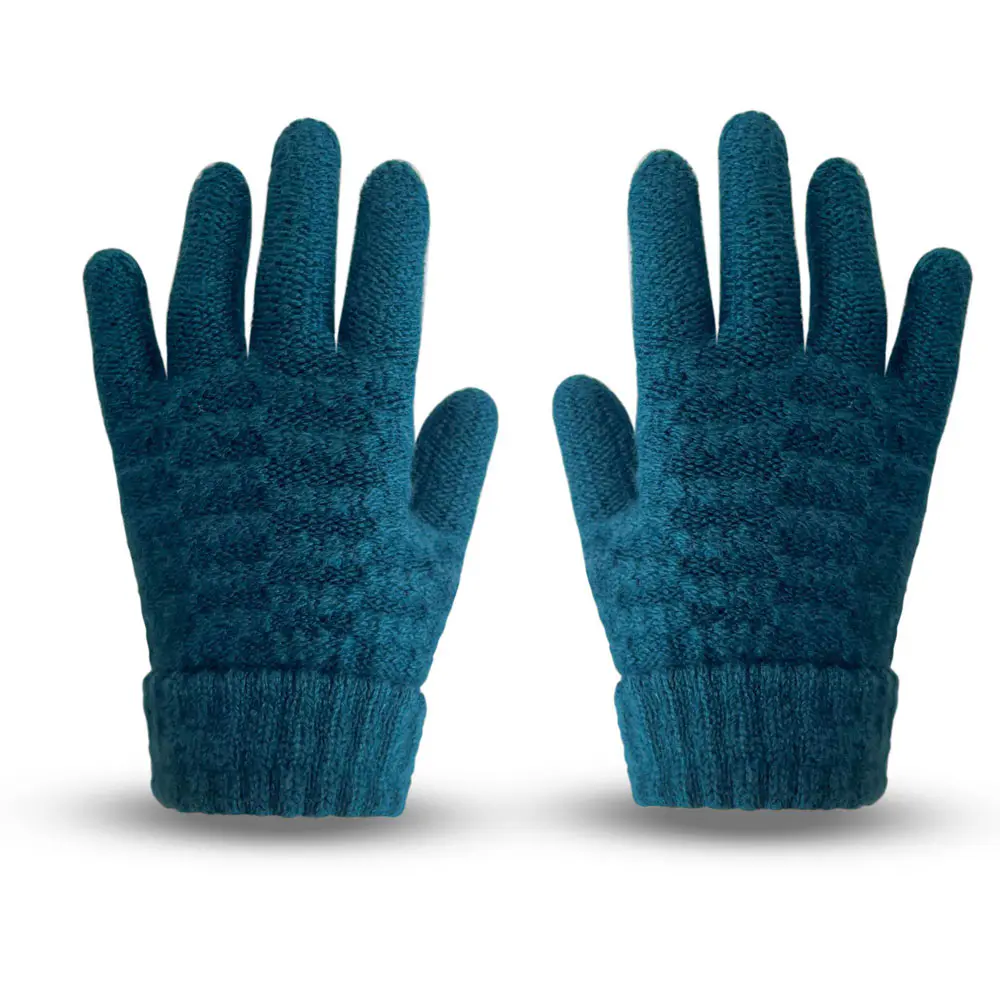 Men’s Dark Green Warm Wool Thickened Cold Weather Gloves