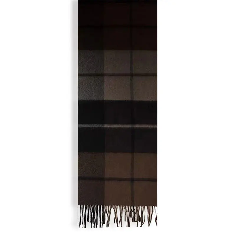 Men’s Grey Coffee Checkered Cashmere Scarf