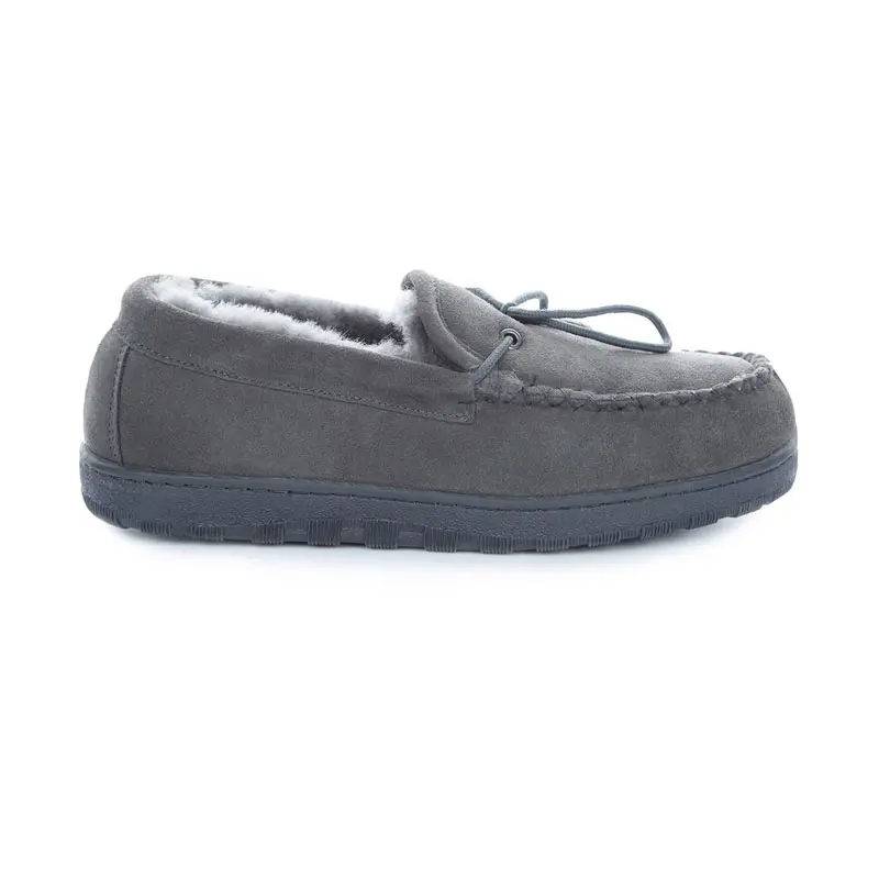 Men’s Grey Cow Suede Wool Loafers