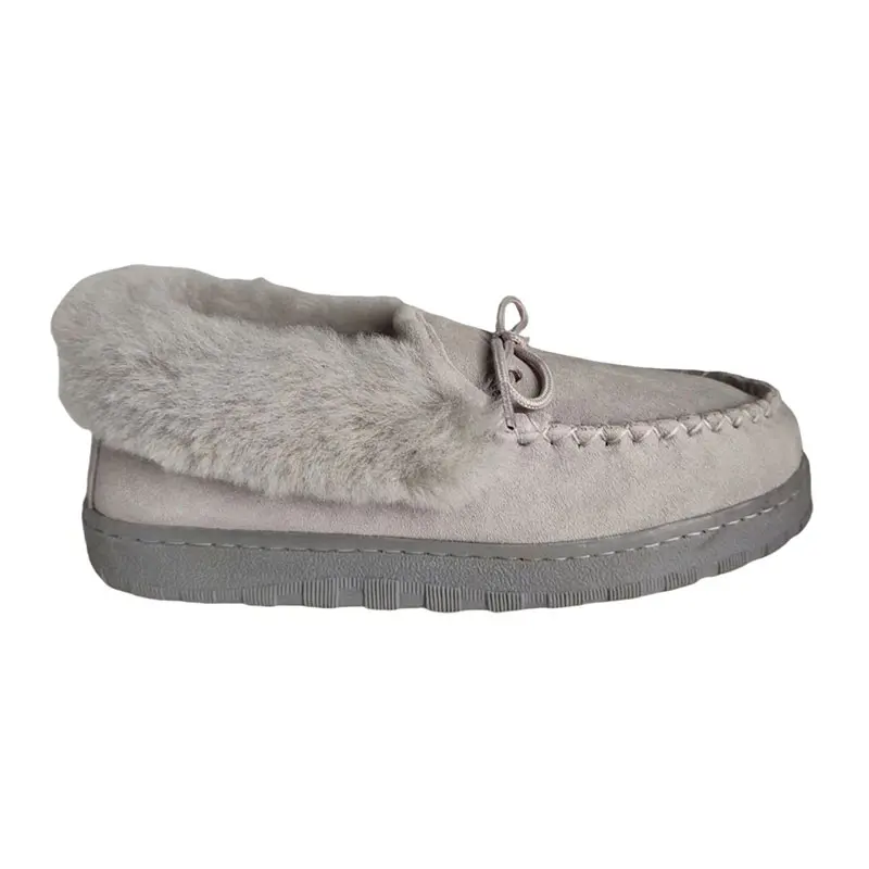 Men’s Grey Cow Suede Wool Loafers