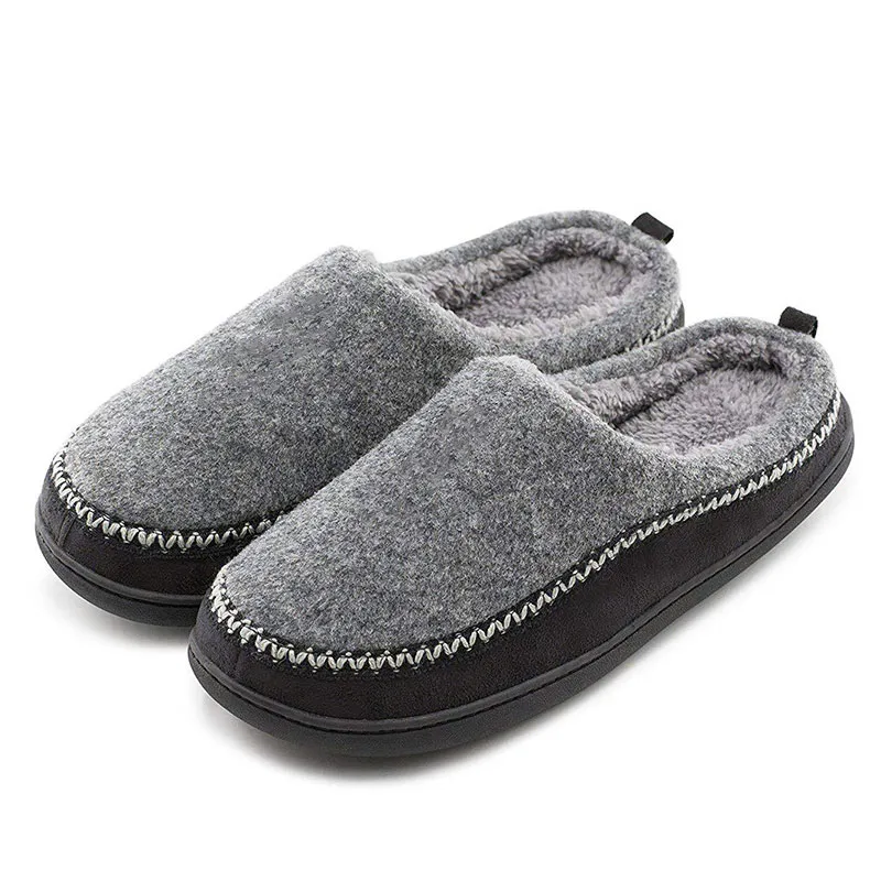 Men’s Grey Wool Felt Slippers