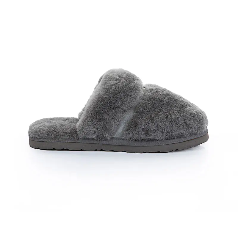 Men’s Grey Wool Slippers