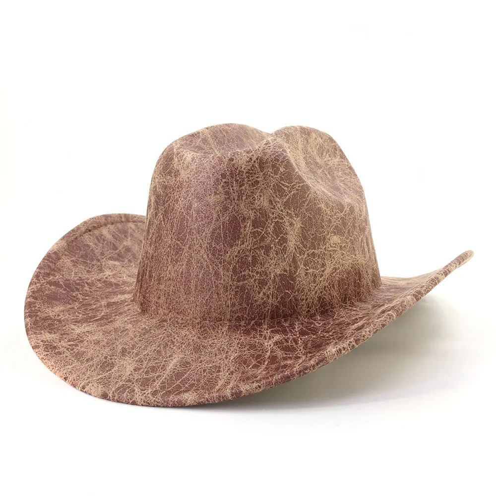 Men’s Khaki Tie-Dye Suede Cowboy Hat