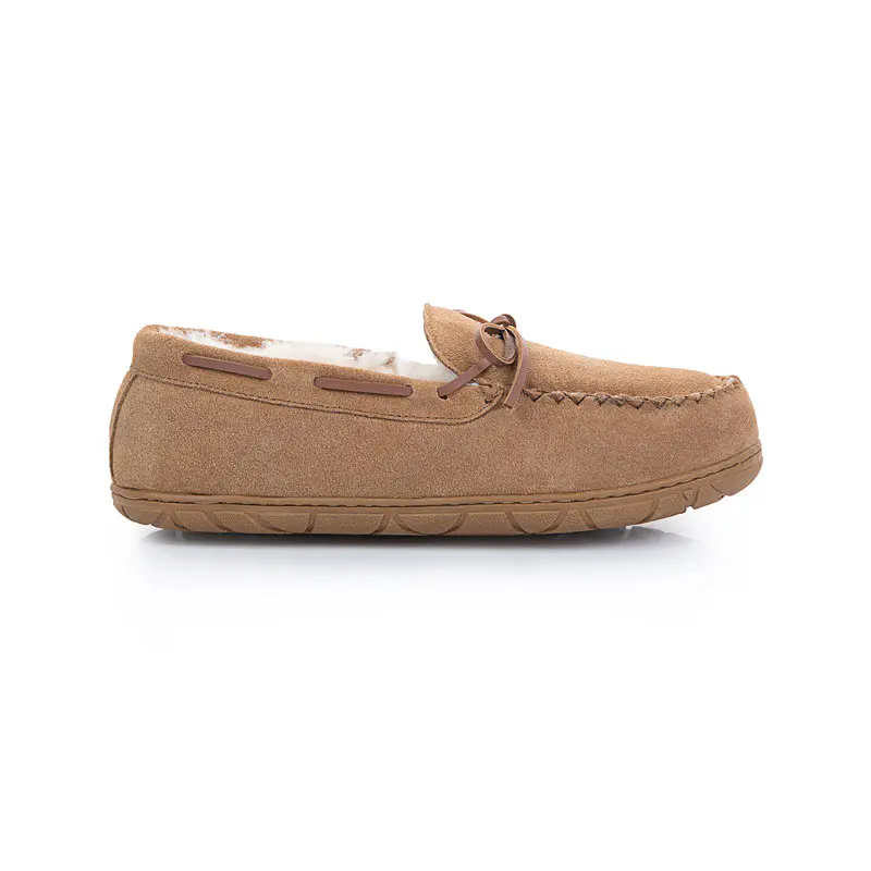 Men’s Maroon Cow Suede Wool Loafers