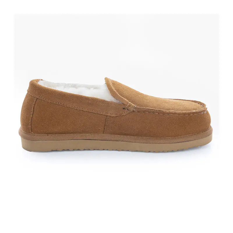 Men’s Maroon Cow Suede Wool Loafers