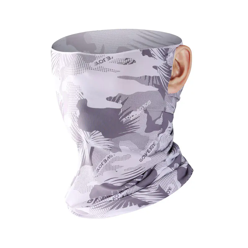 Men’s White Jungle UV Protection Neck Gaiter Face Masks