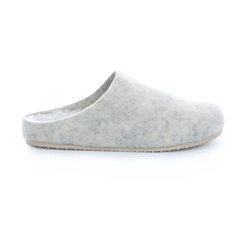 Children’s White Wool Felt Lambswool Slippers