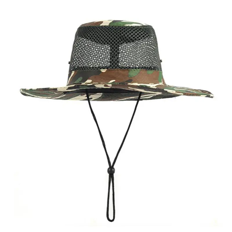 Men’s Yellow Black Camouflage Outdoor Breathable Sun Hat