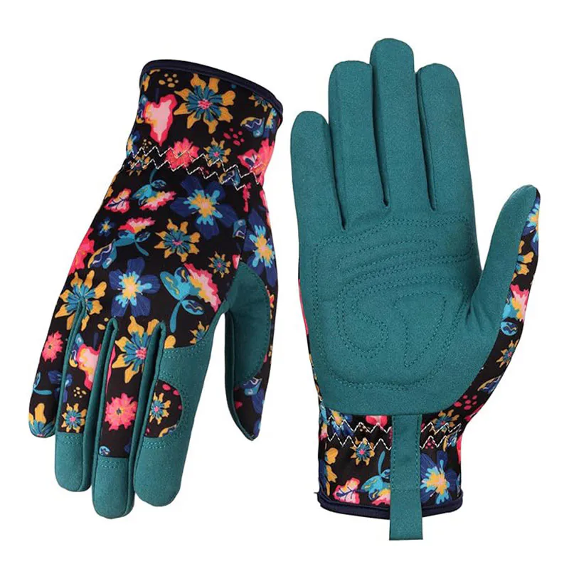Unisex Printed Microfiber Leather Garden Gloves