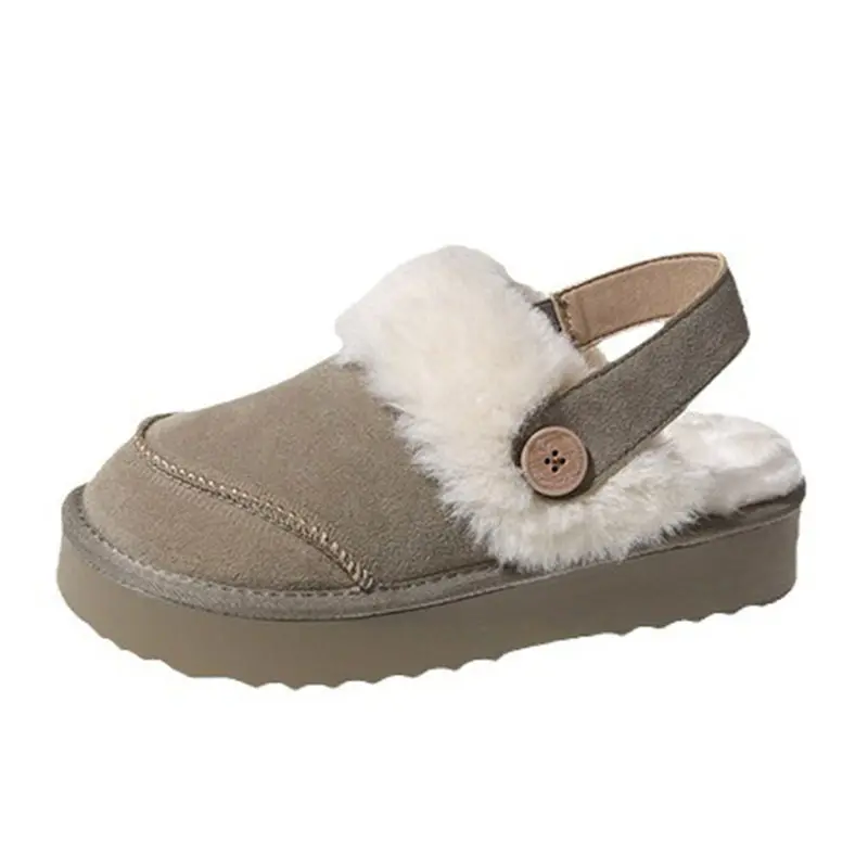 Women’s Antelope Brown Cow Suede Adjustable Heel Strap Slippers