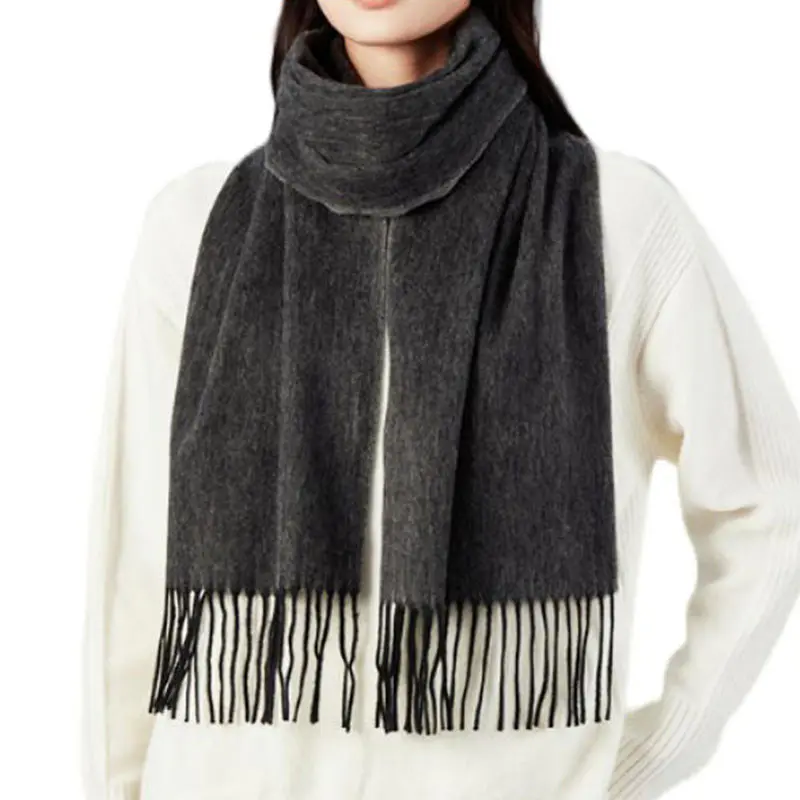 Women’s Autumn/Winter Grey Double Patchwork Cashmere Scarf