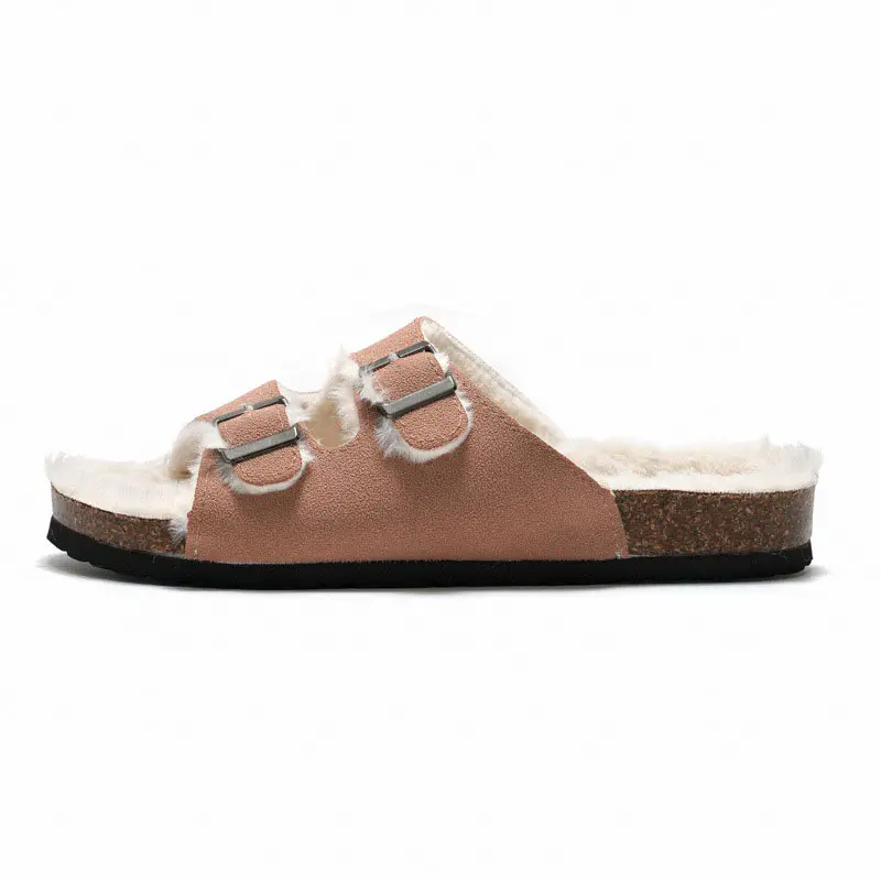 Women’s Pink Adjustable Wool Cork Birkenstocks