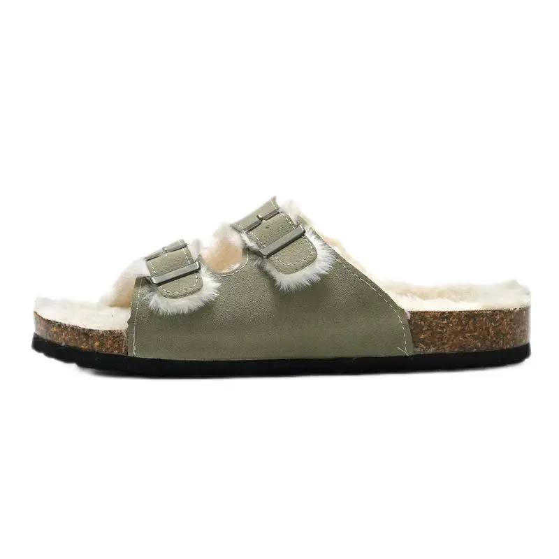 Women’s Green Adjustable Wool Cork Birkenstocks