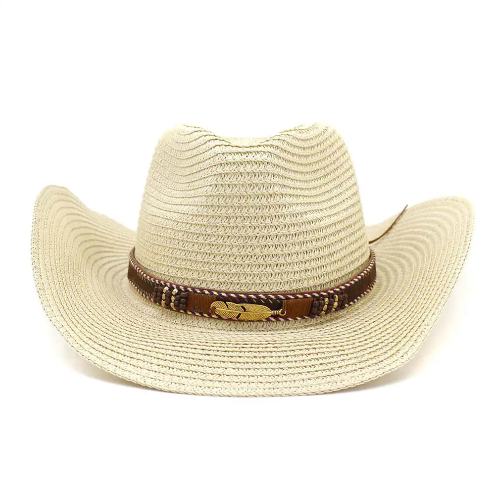 Women’s Beige Beach Cowboy Straw Hat